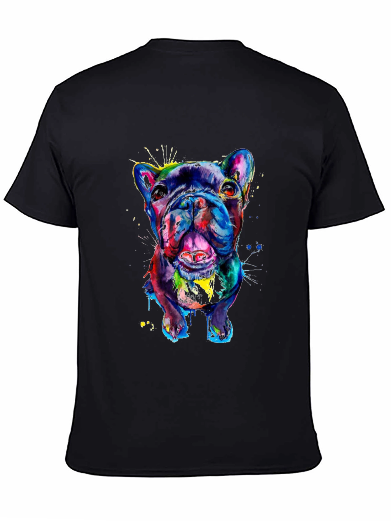 Vibrant Bulldog Graphic Tee - Mens Black T-Shirt