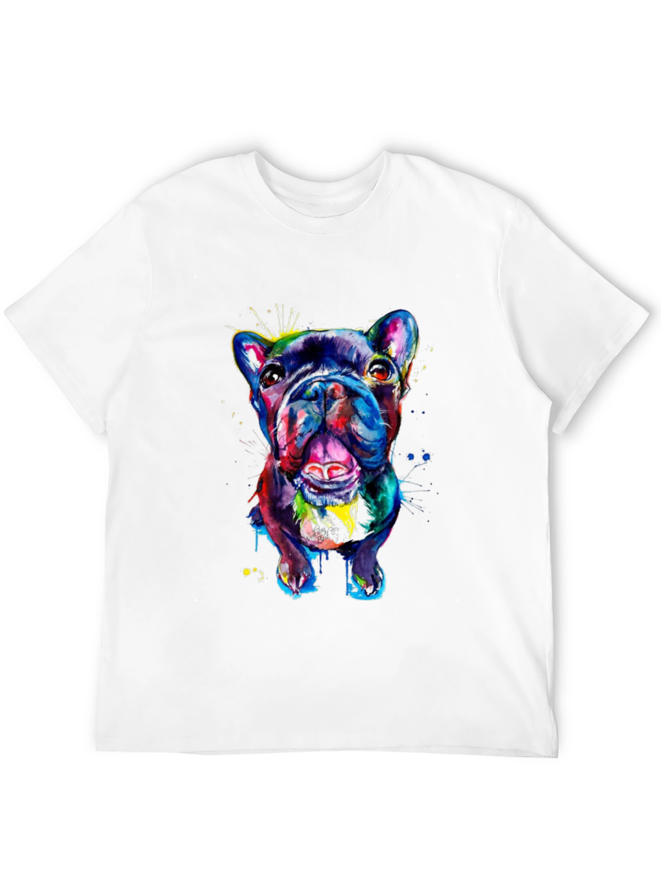 Vibrant Bulldog Graphic Tee - Mens Black T-Shirt