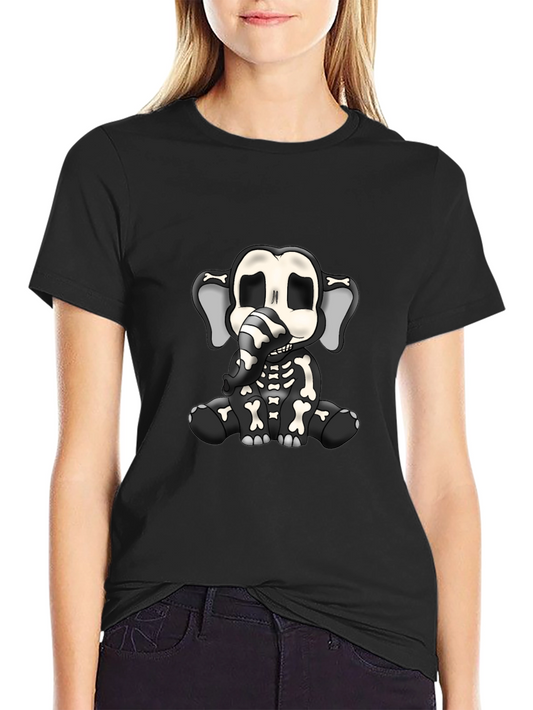 Elephant Skeleton Graphic T-Shirt