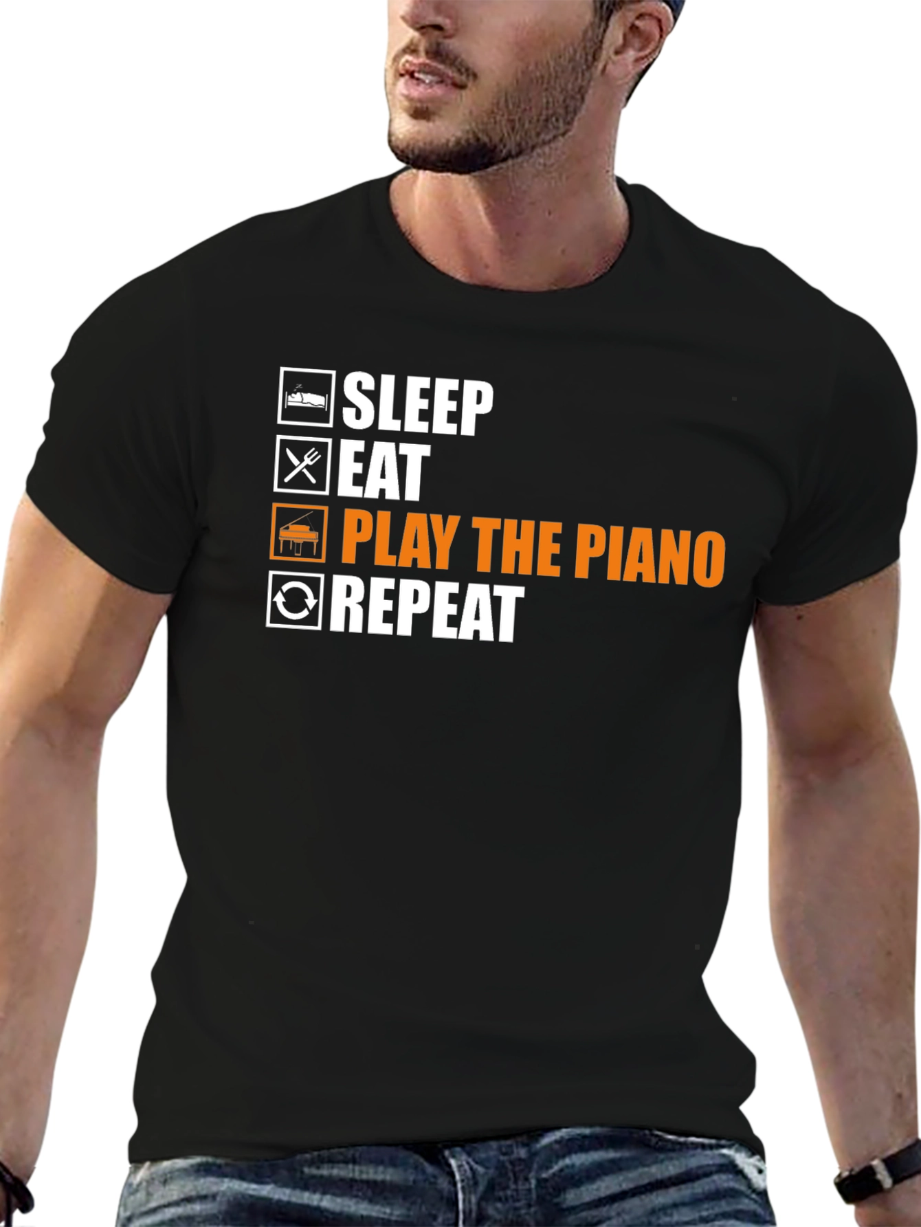 Sleep Eat Play Piano Repeat T-Shirt