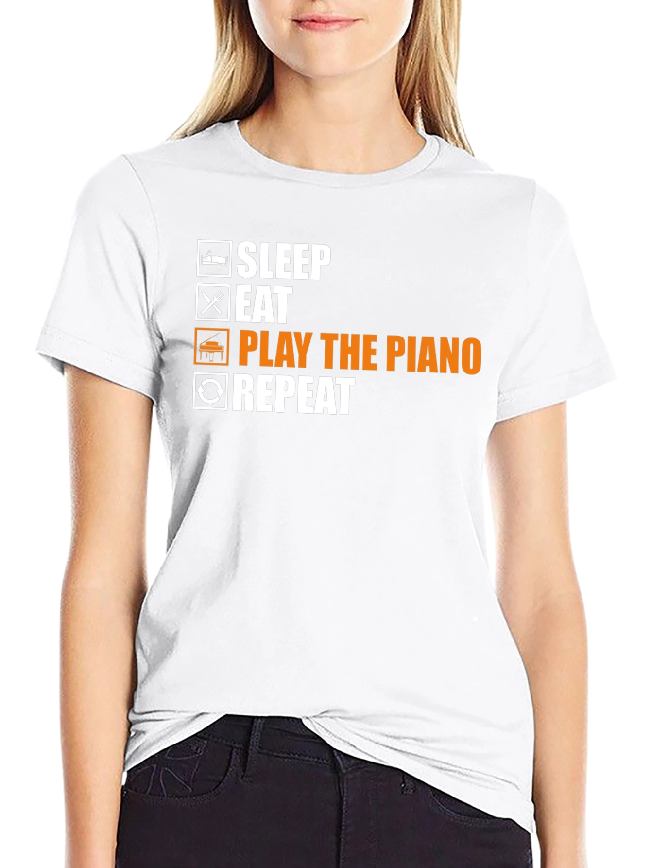 Sleep Eat Play Piano Repeat T-Shirt