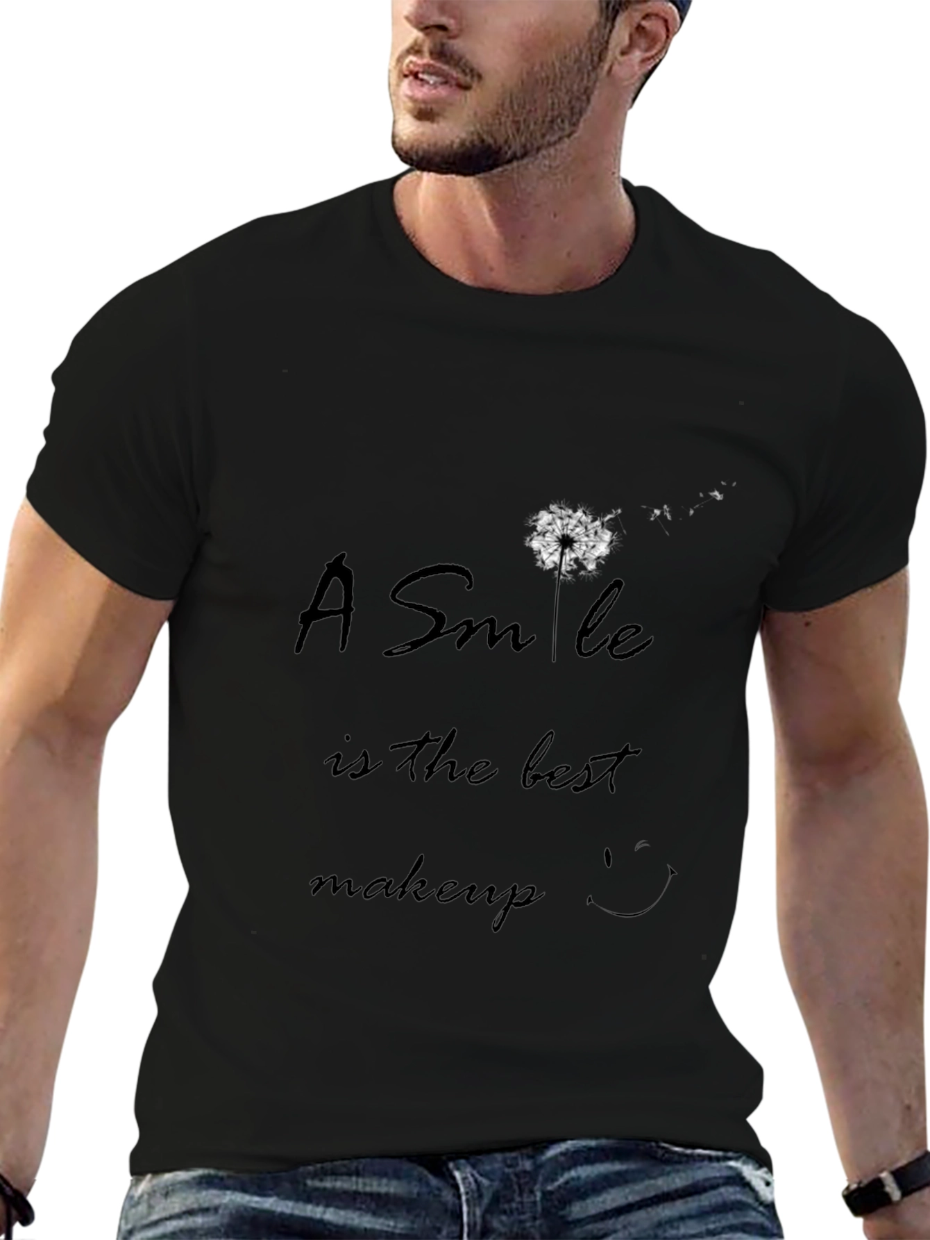 Smile is the Best Makeup Black T-Shirt