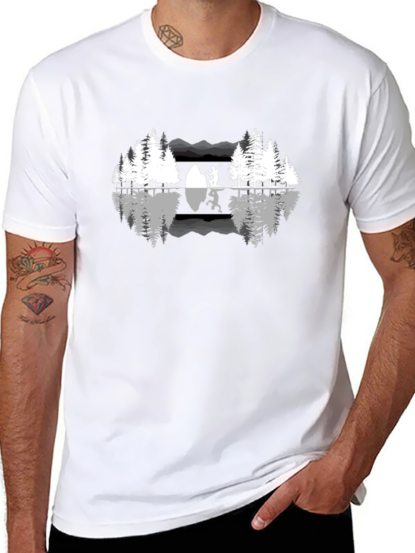 Nature Reflection Graphic T-Shirt - Black