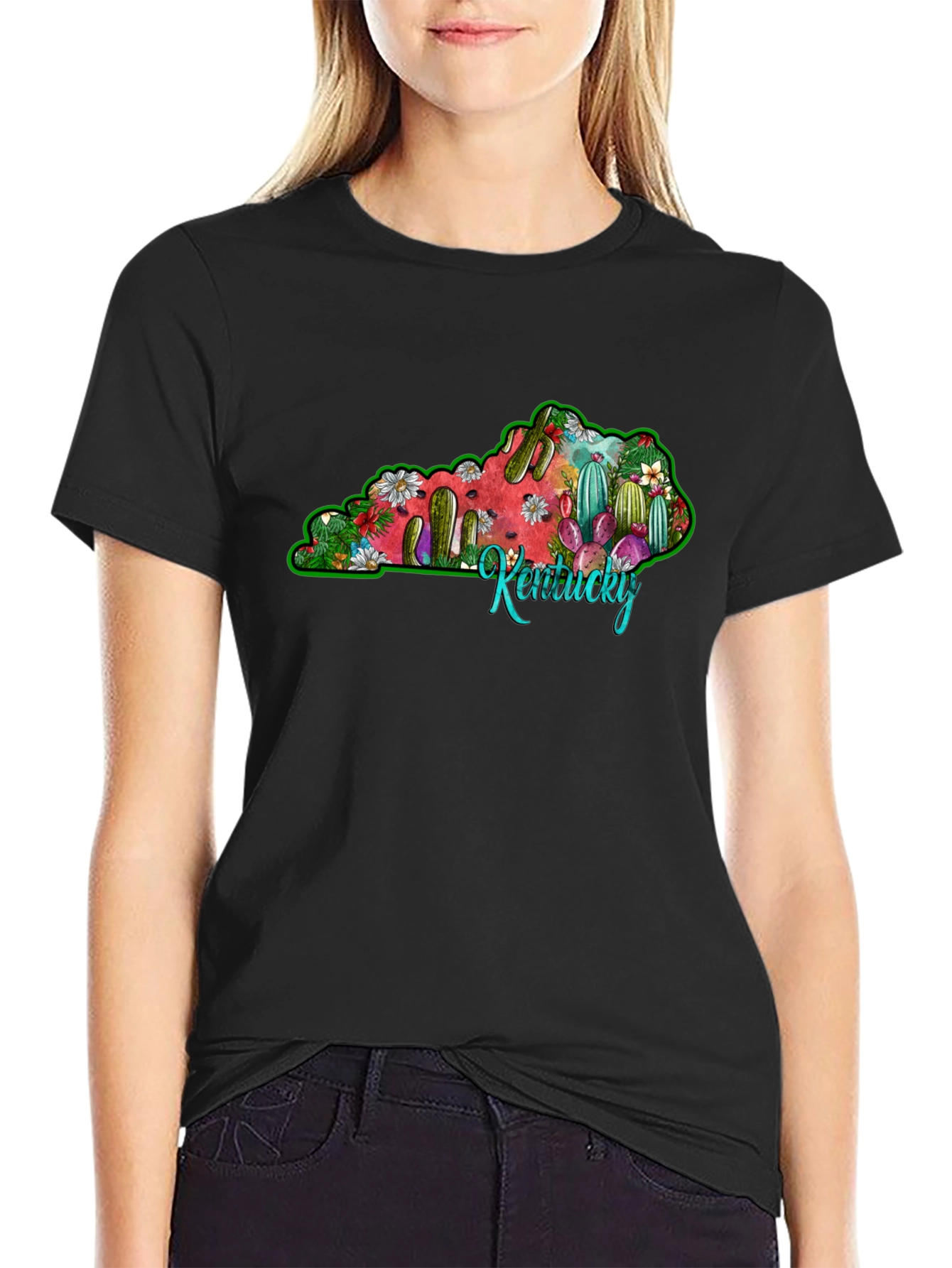 Kentucky Cactus T-Shirt - Unisex Black Tee