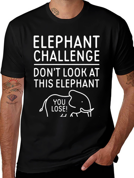 Elephant Challenge Tee - Dont Look! Graphic T-Shirt