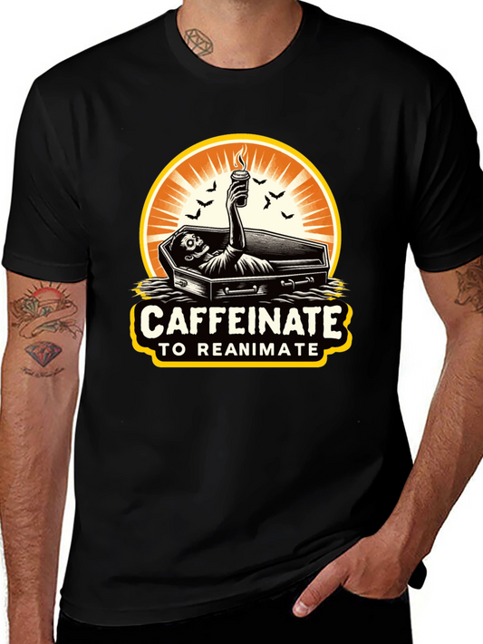 Caffeinate to Reanimate Graphic T-Shirt - Black