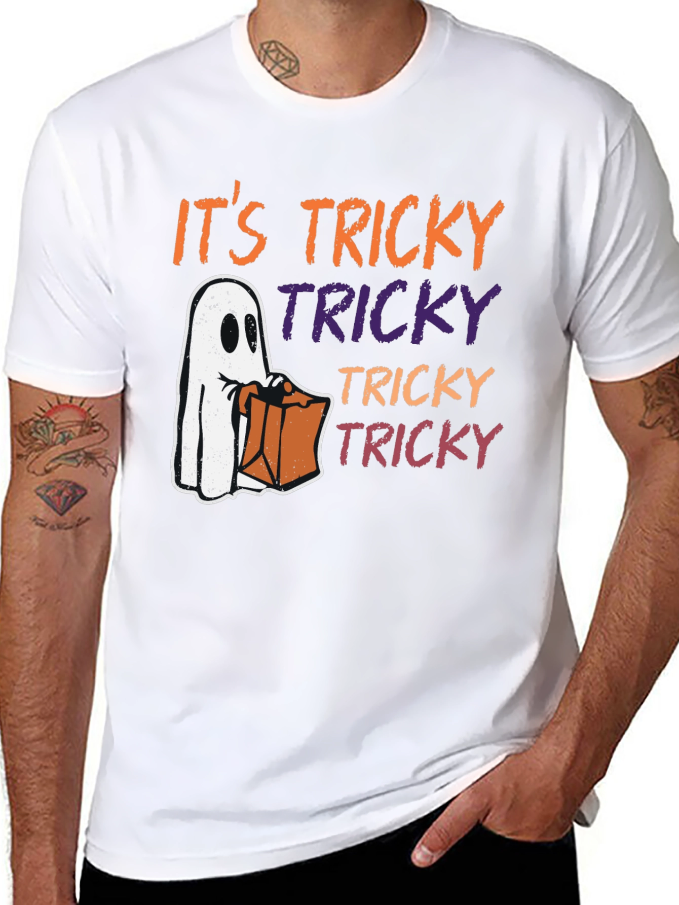 Halloween Tricky Ghost Graphic Tee