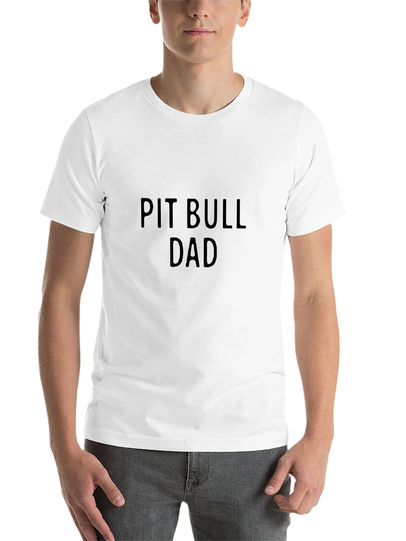 Pit Bull Dad Black T-Shirt