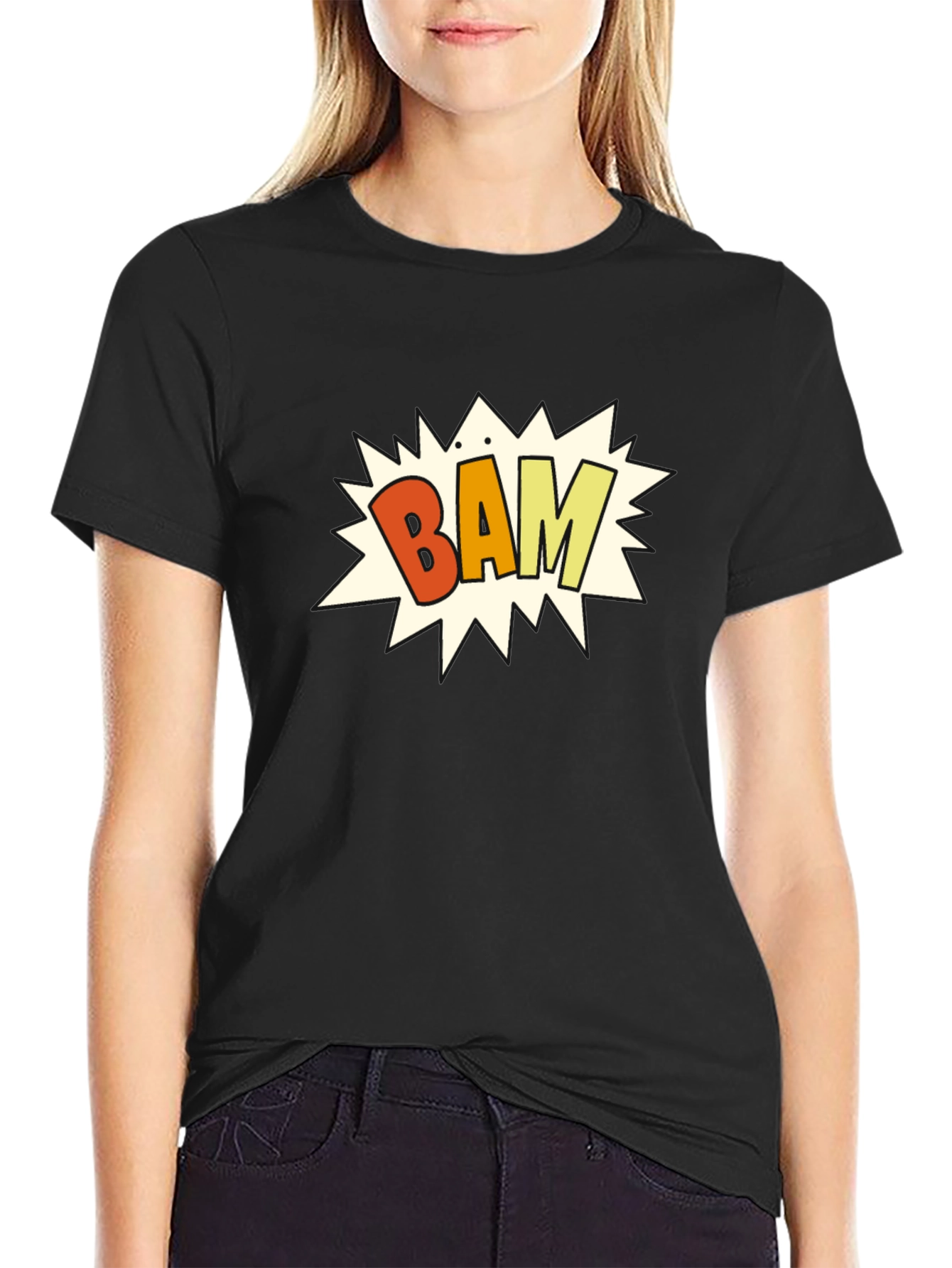Bam! Graphic Print Black T-Shirt