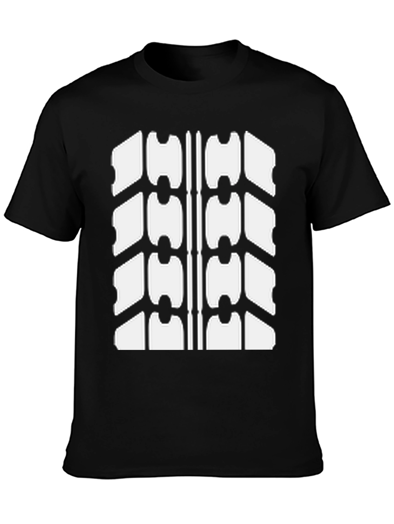 Cool Tire Tread Graphic Black T-Shirt