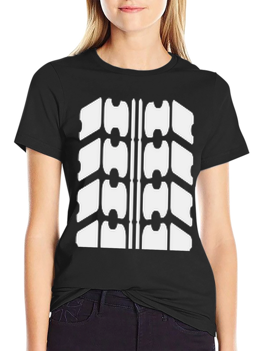 Cool Tire Tread Graphic Black T-Shirt