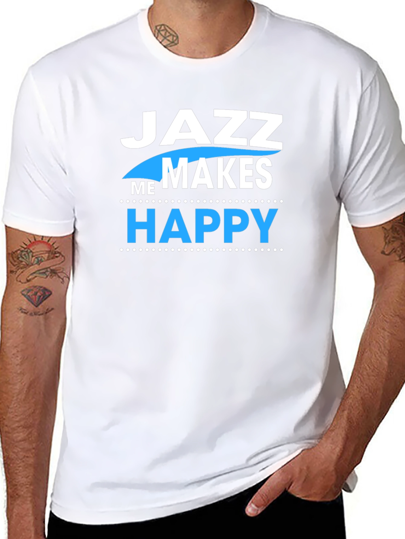 Jazz Makes Me Happy T-Shirt - Black