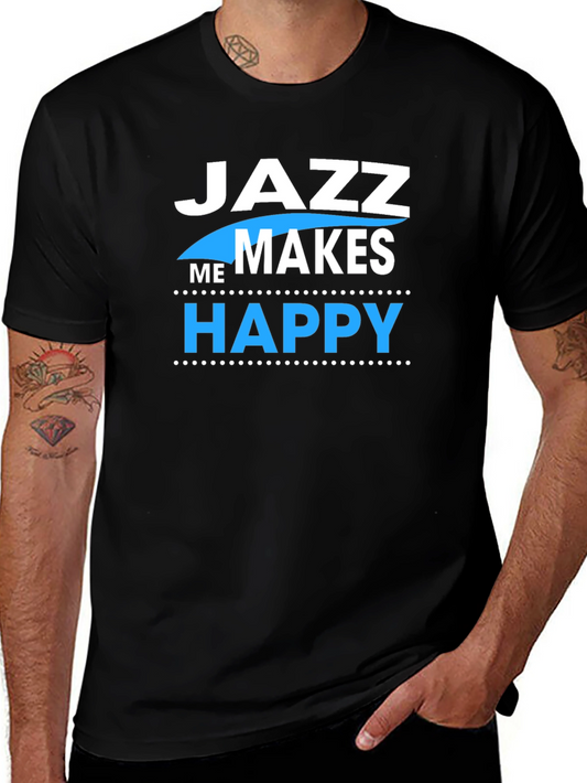 Jazz Makes Me Happy T-Shirt - Black