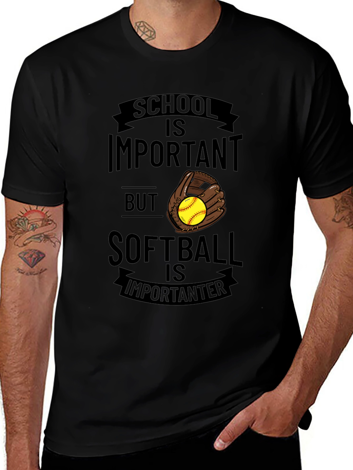 School vs. Softball Graphic T-Shirt