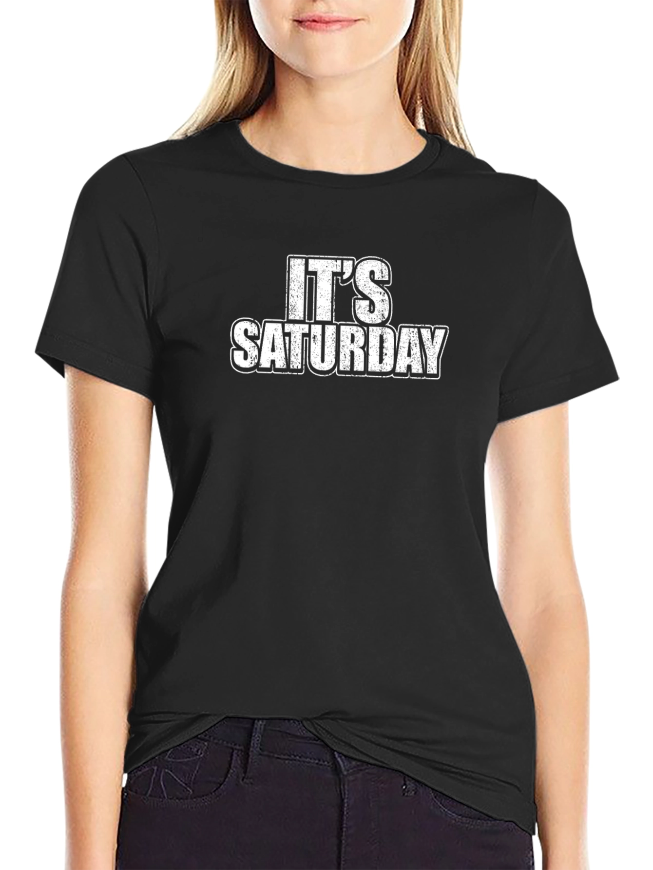 Its Saturday T-Shirt - Black Graphic Tee