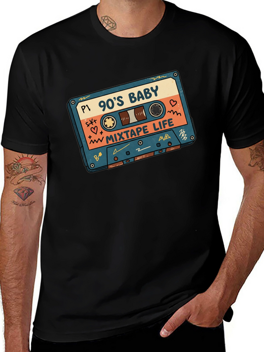 90s Baby Mixtape Life Graphic Tee - Black