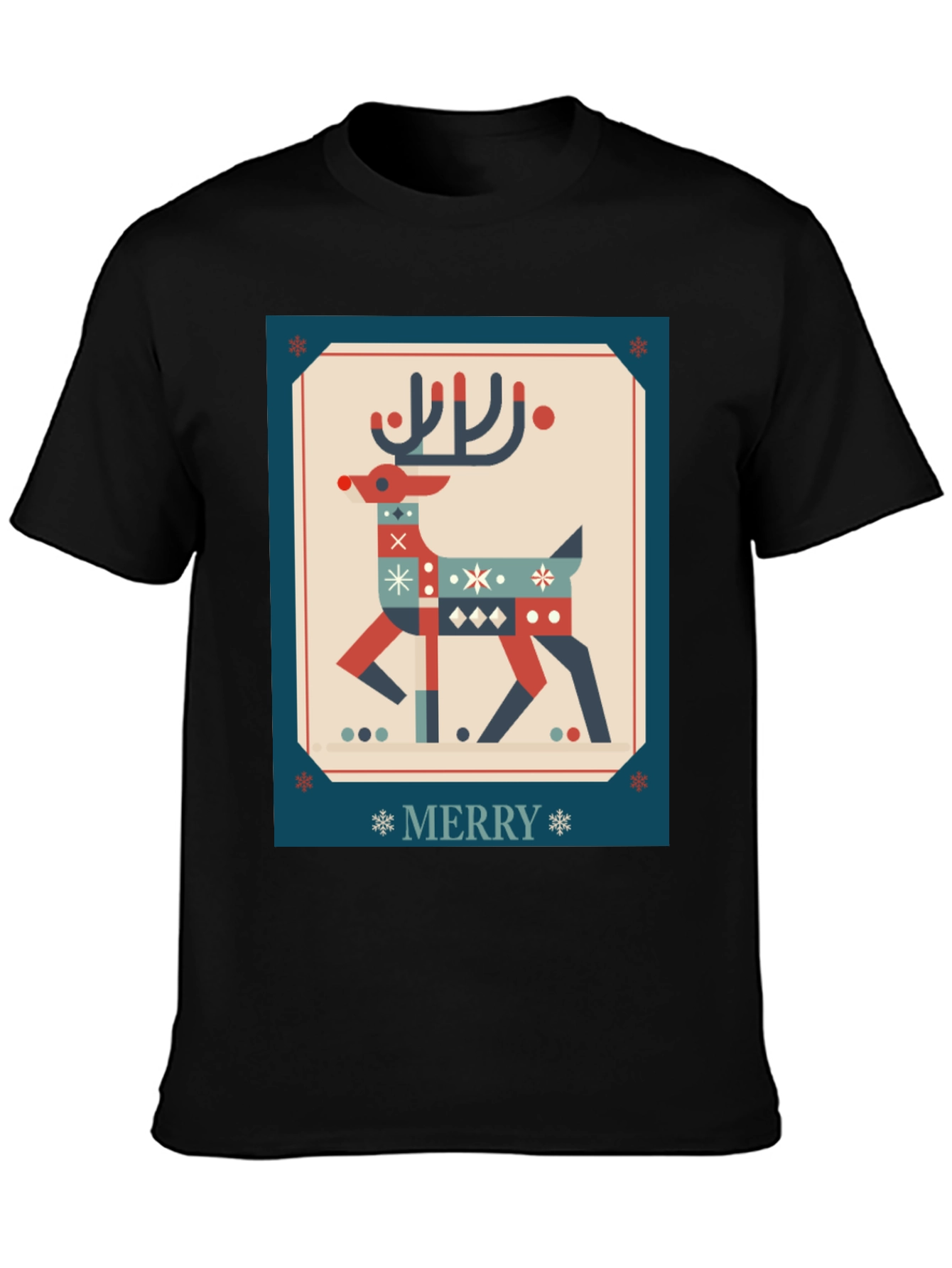 Festive Reindeer Graphic Tee - Holiday Cheer
