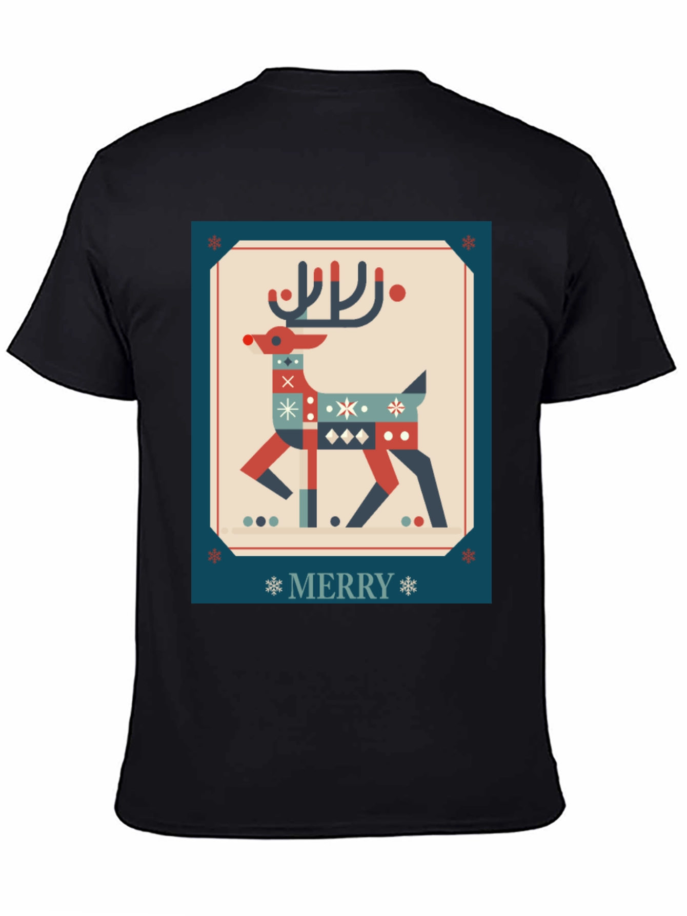Festive Reindeer Graphic Tee - Holiday Cheer