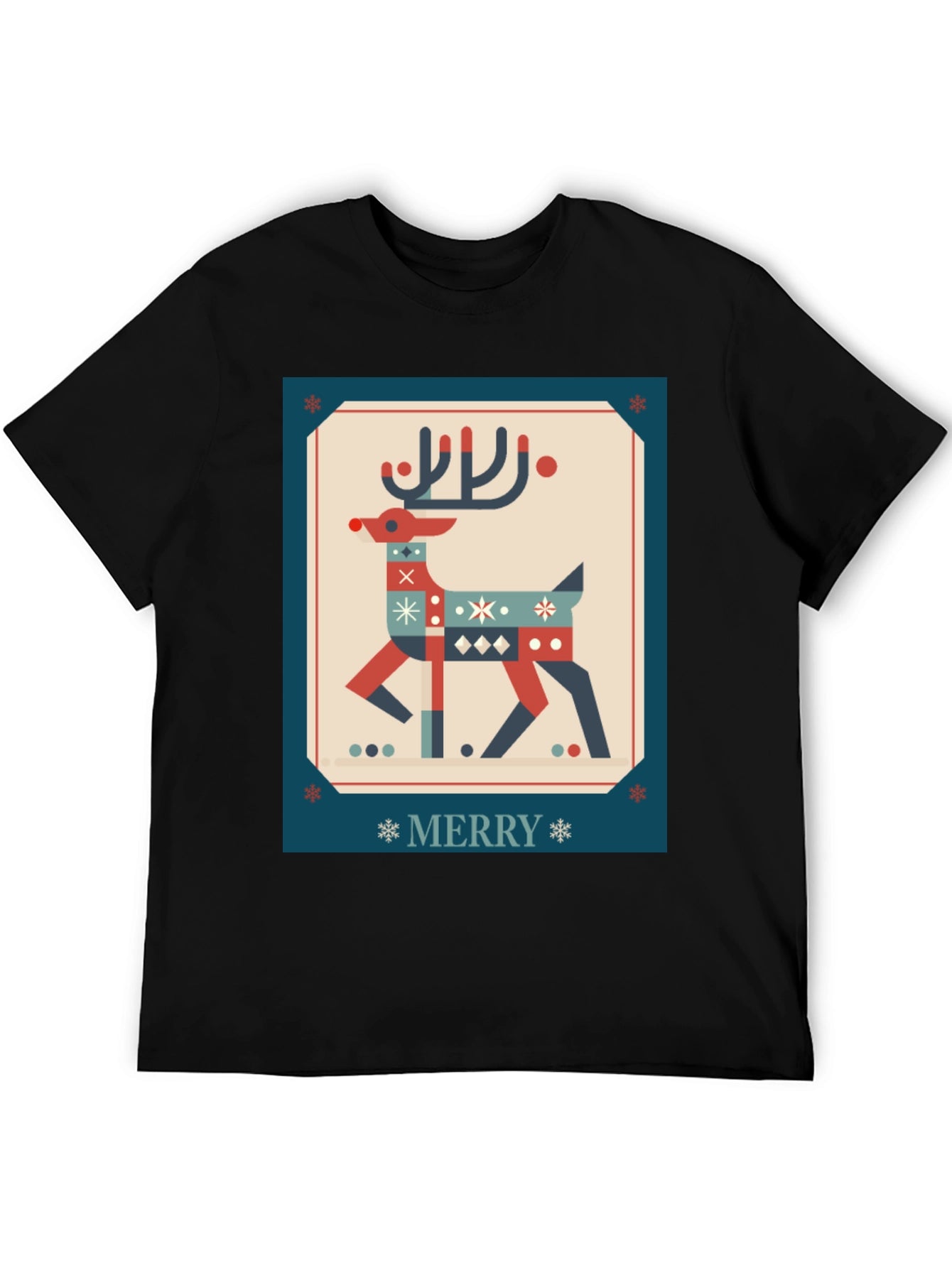 Festive Reindeer Graphic Tee - Holiday Cheer