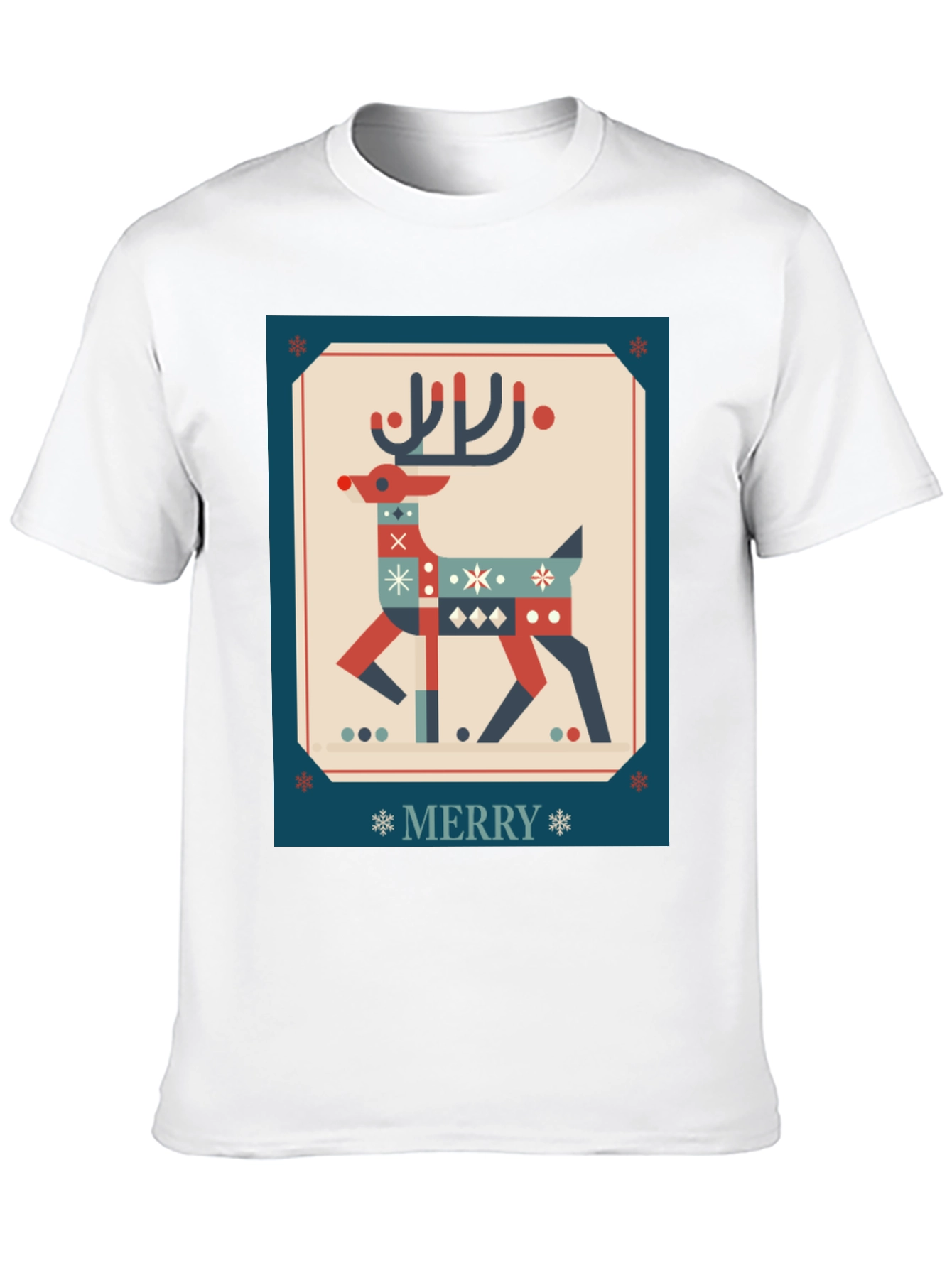 Festive Reindeer Graphic Tee - Holiday Cheer