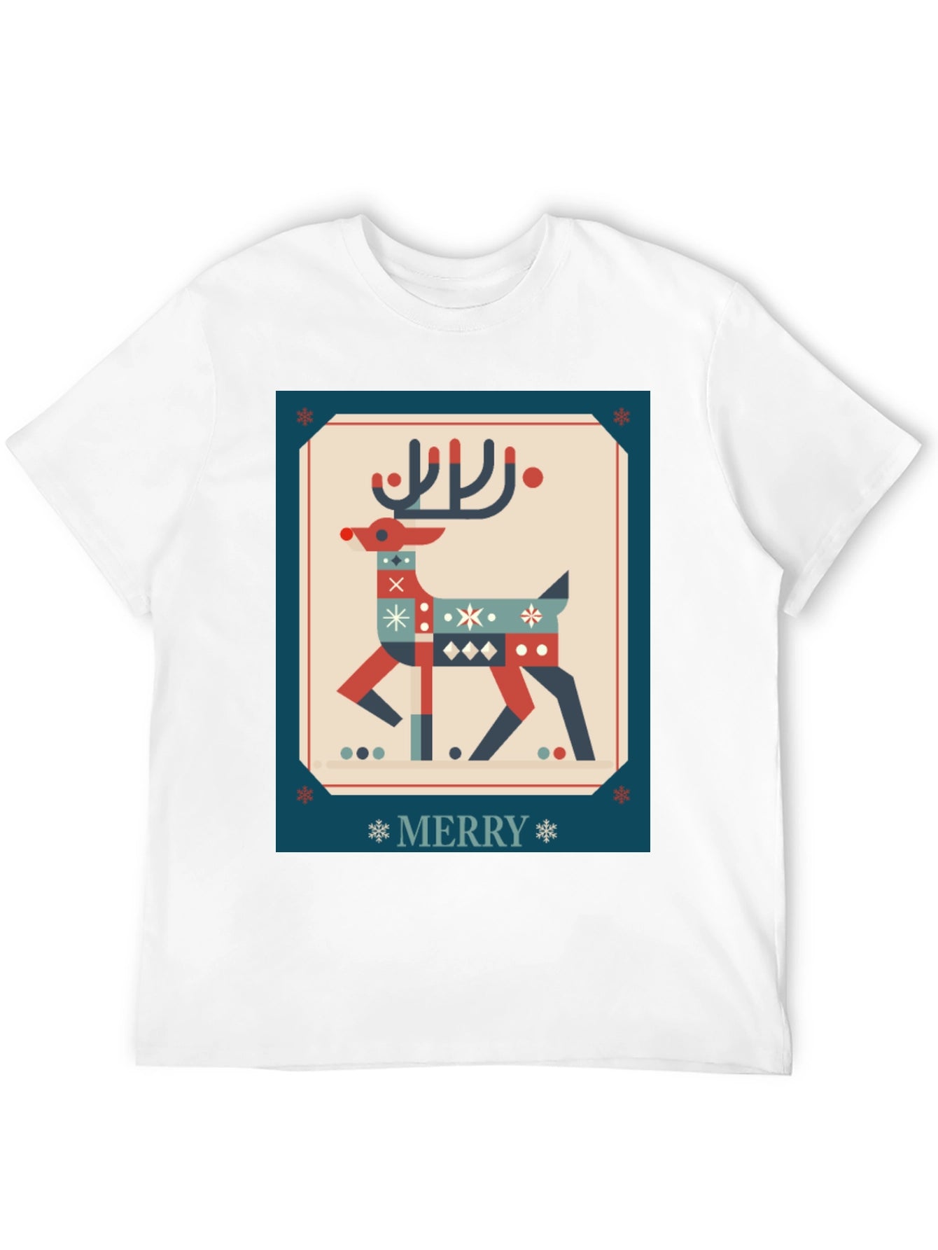 Festive Reindeer Graphic Tee - Holiday Cheer