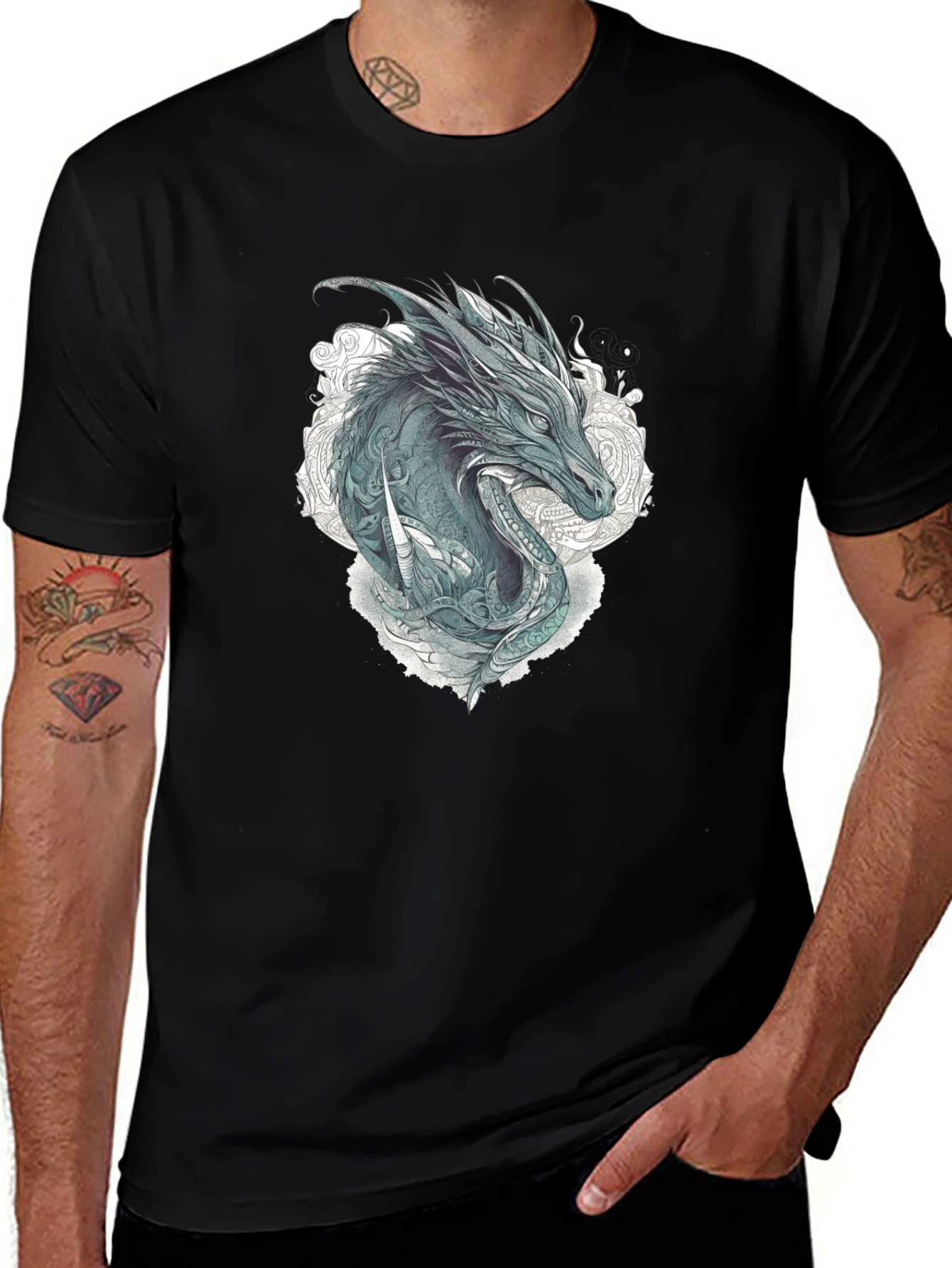 Dragon Graphic Tee - Mens Black T-Shirt