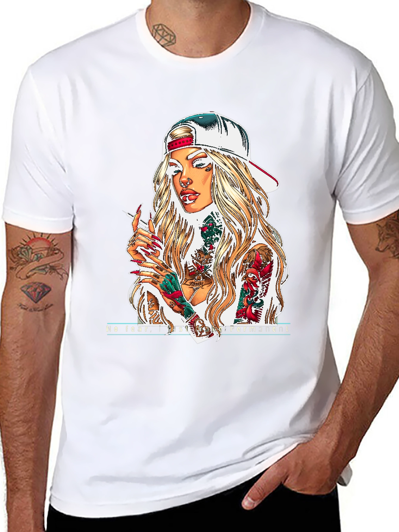 Tattooed Woman Graphic Tee - Black Unisex