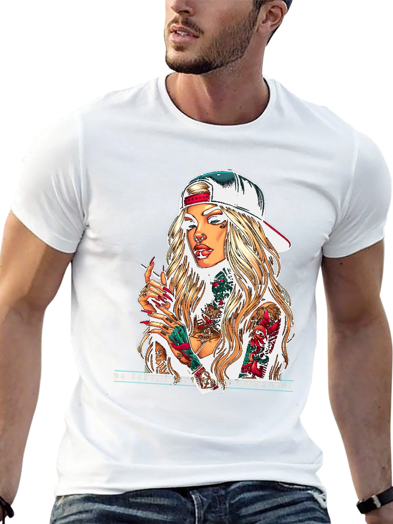 Tattooed Woman Graphic Tee - Black Unisex