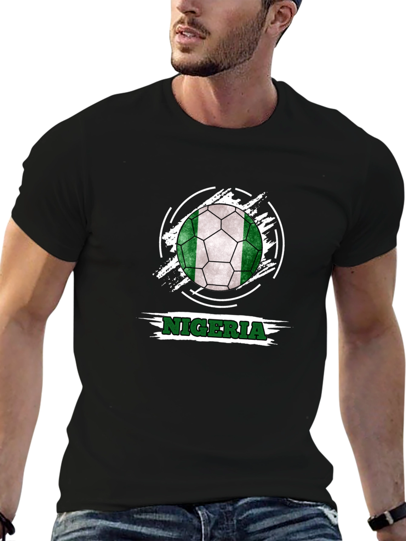 Nigeria Soccer Ball Tee - Black