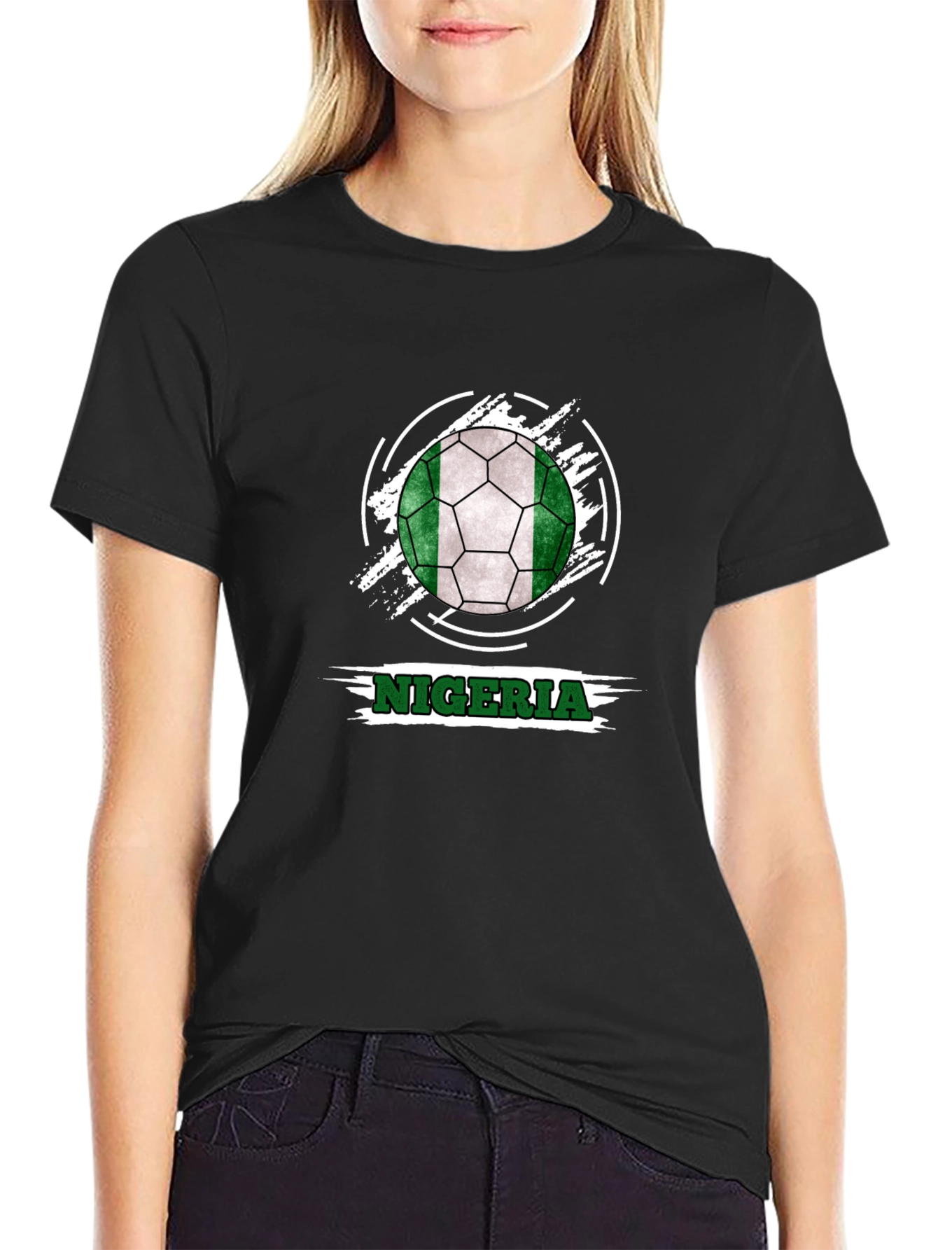 Nigeria Soccer Ball Tee - Black
