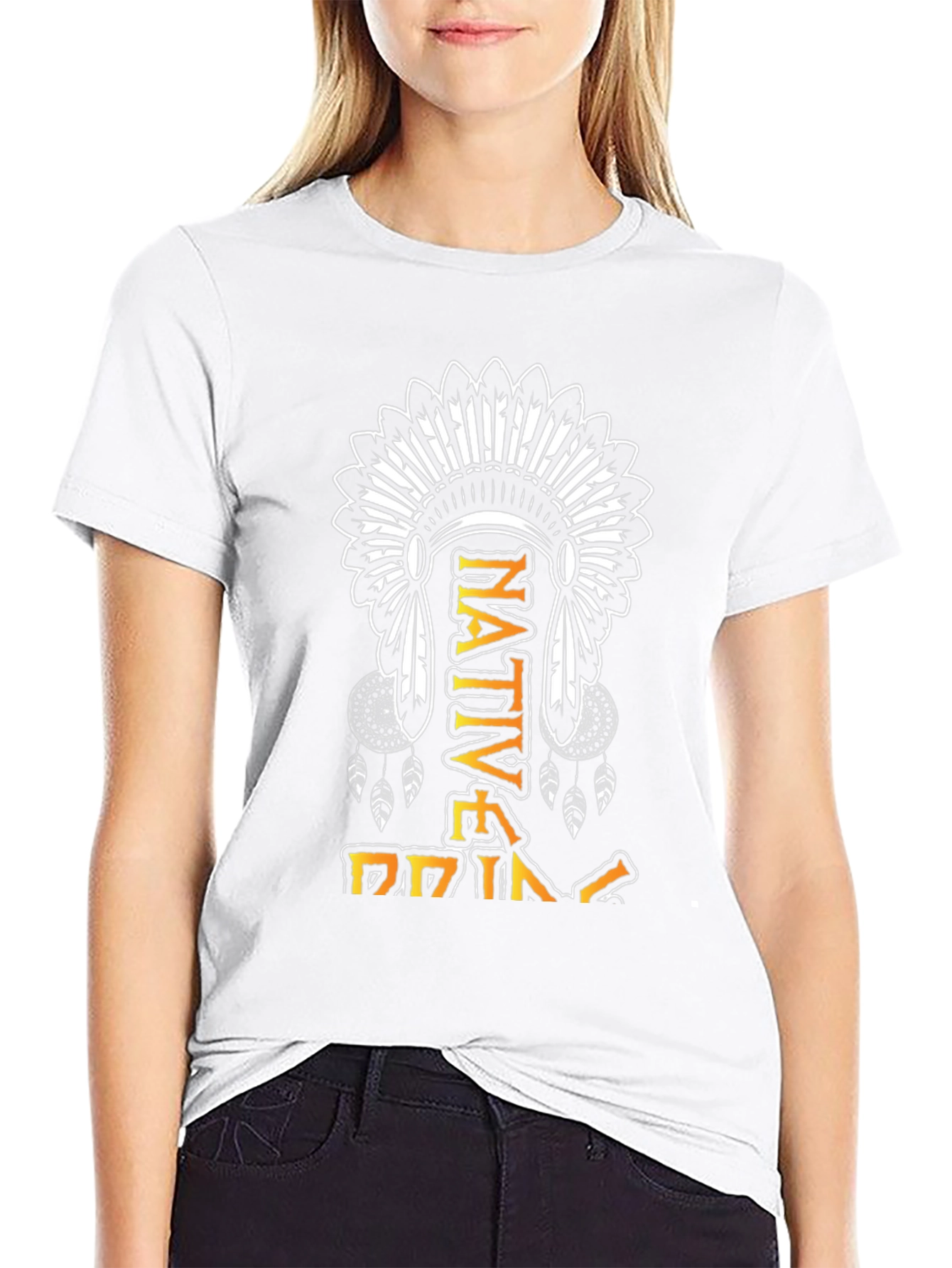 Native Pride Graphic Tee - Indigenous Headdress Design