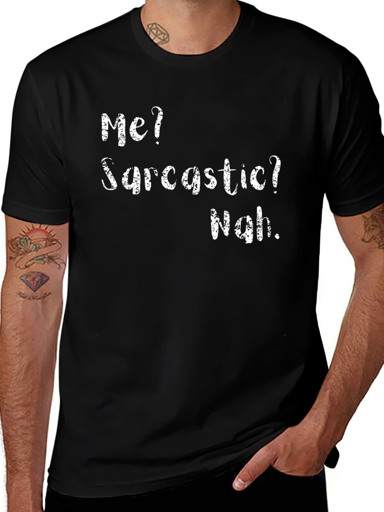 Sarcastic Humor Graphic T-Shirt - Black