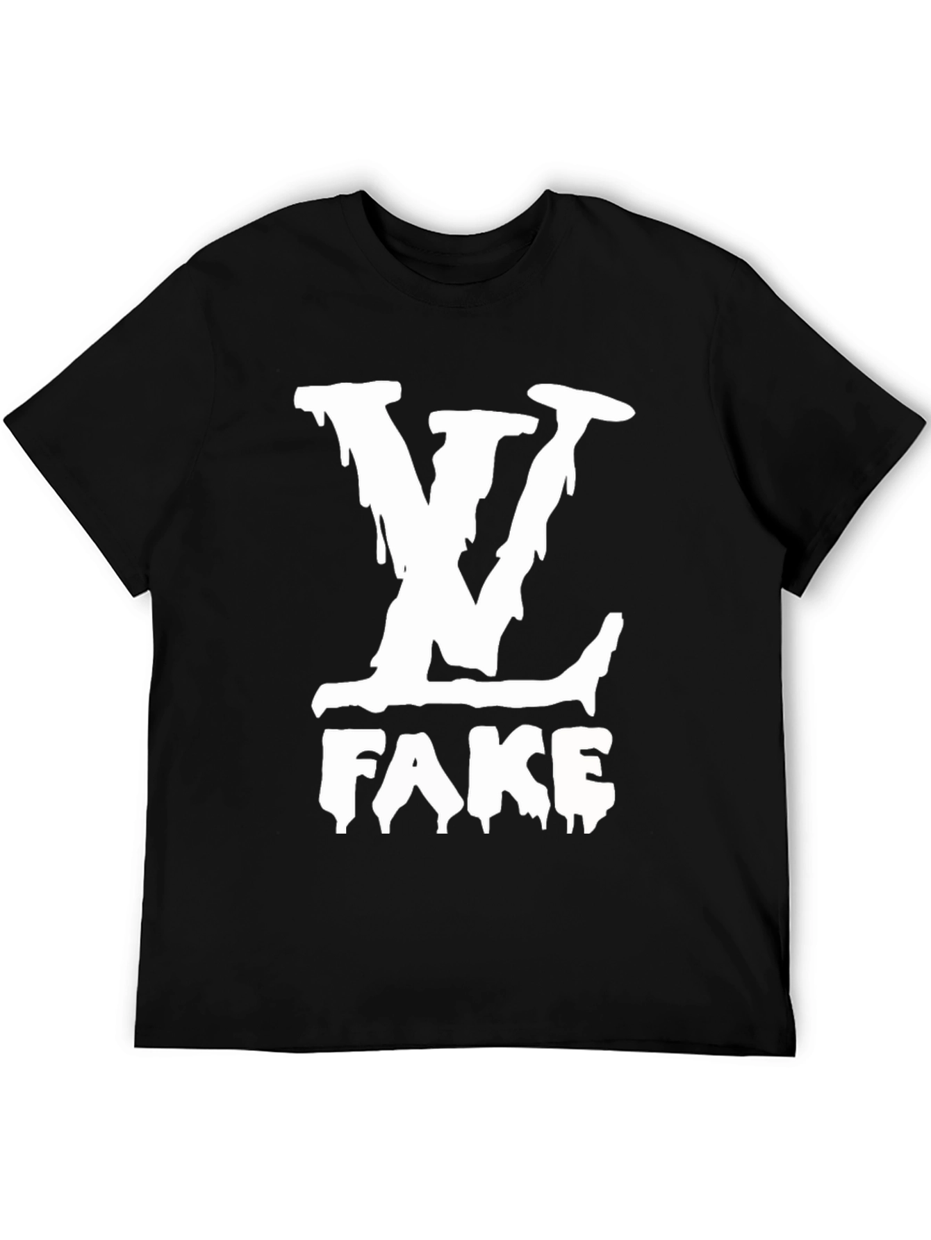 LV Fake Black T-Shirt - Novelty Graphic Tee