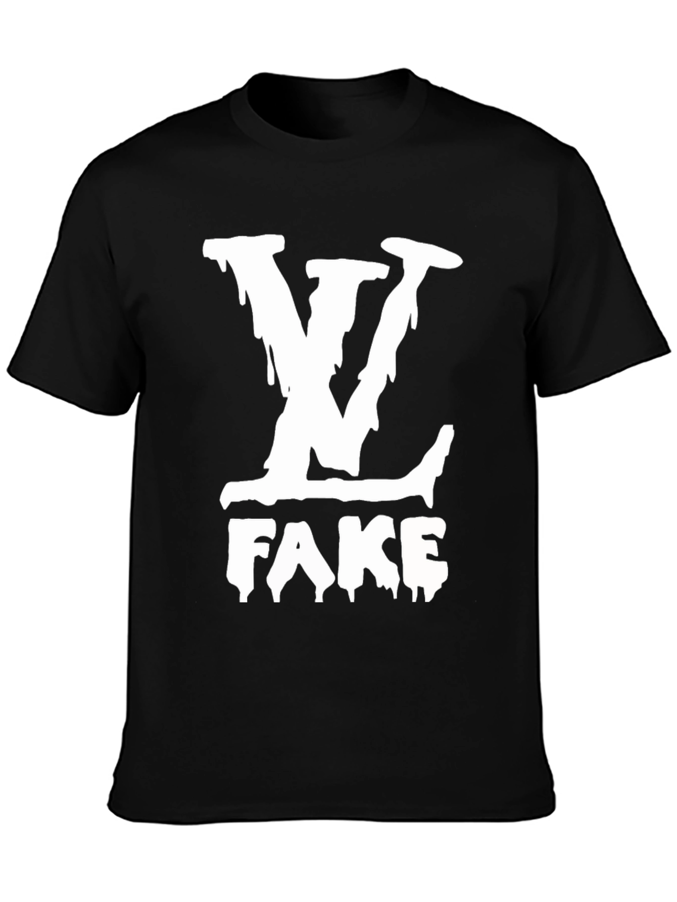 LV Fake Black T-Shirt - Novelty Graphic Tee