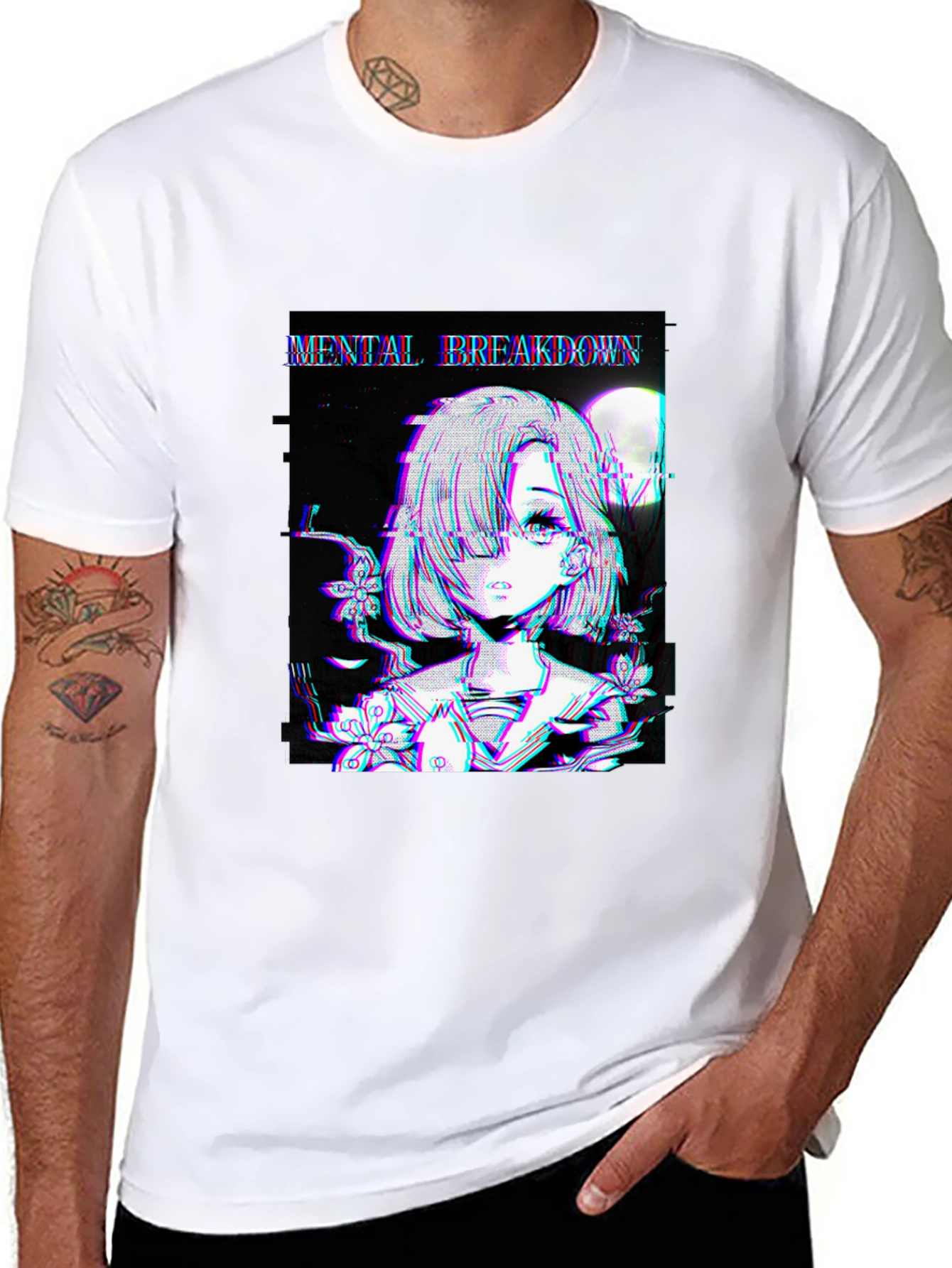 Mental Breakdown Anime Graphic Black T-Shirt