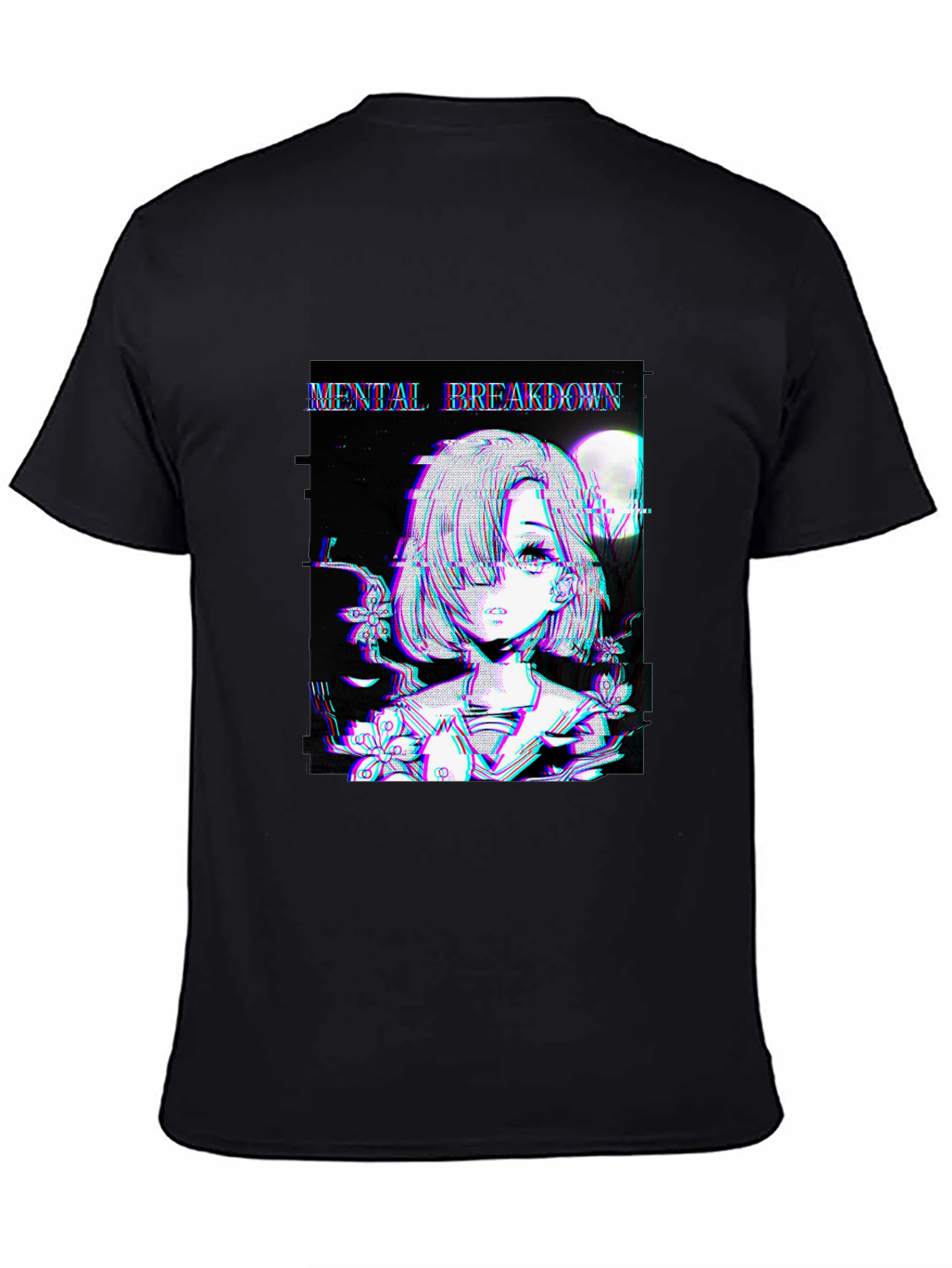 Mental Breakdown Anime Graphic Black T-Shirt