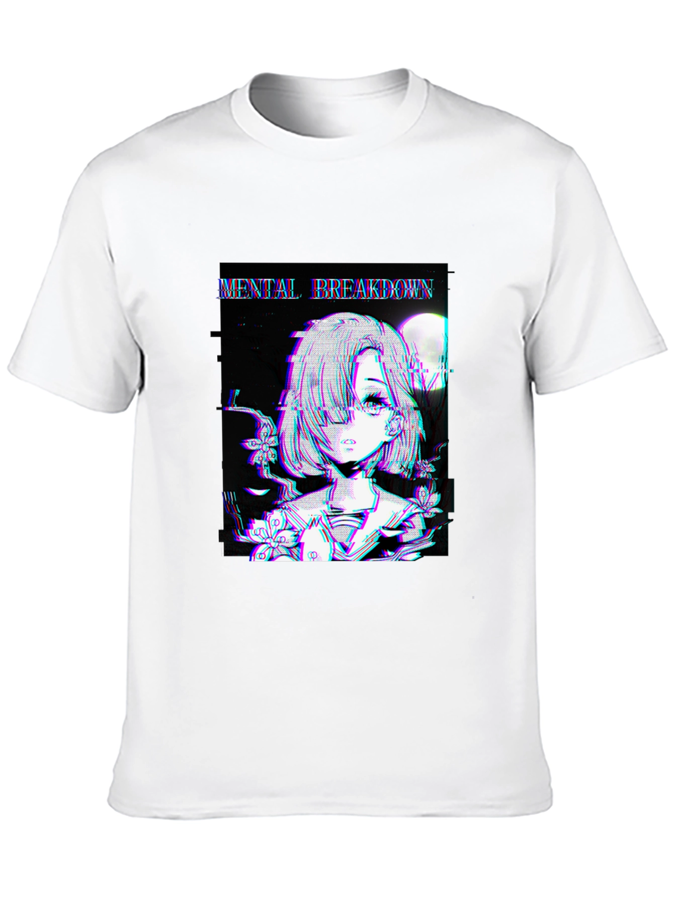 Mental Breakdown Anime Graphic Black T-Shirt