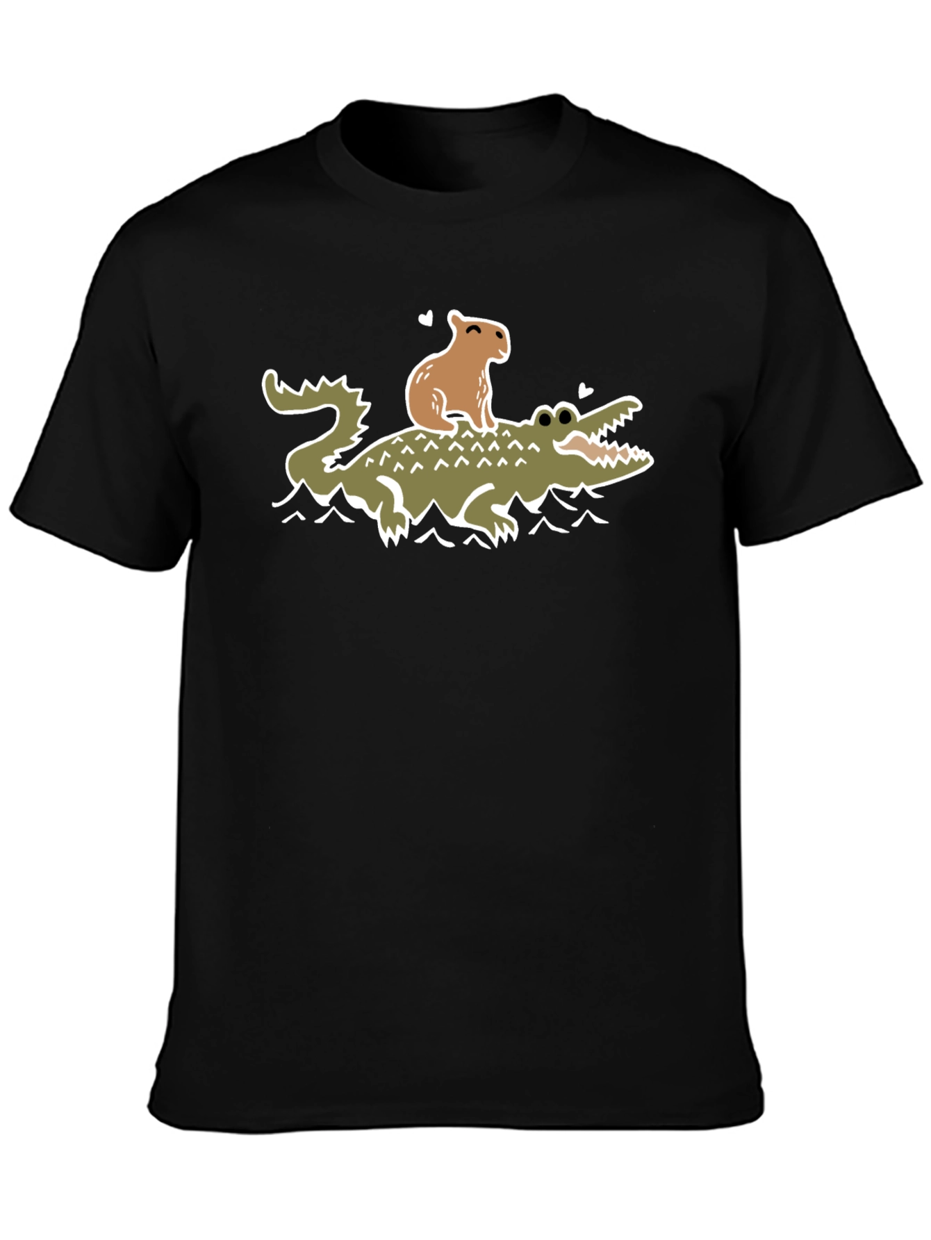 Capybara and Crocodile T-Shirt - Funny Graphic Tee