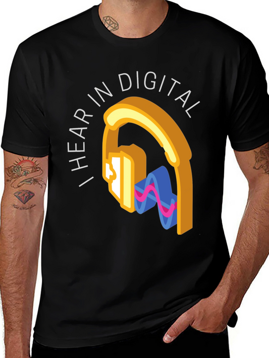 I Hear In Digital Graphic Tee - Black