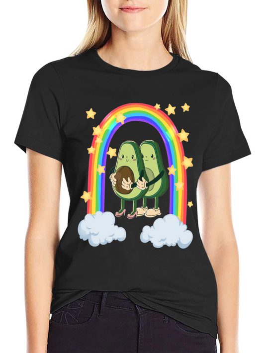 Avocado Couple Rainbow Graphic Tee