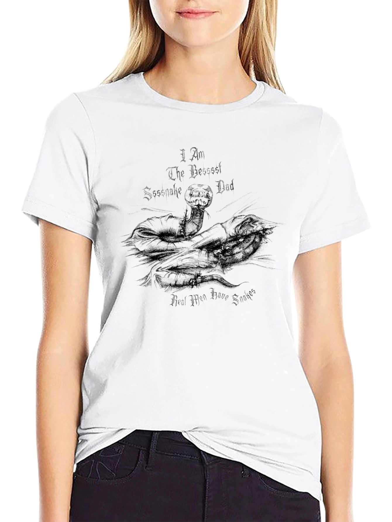 Best Snake Dad Tee - Mens Black Graphic T-Shirt