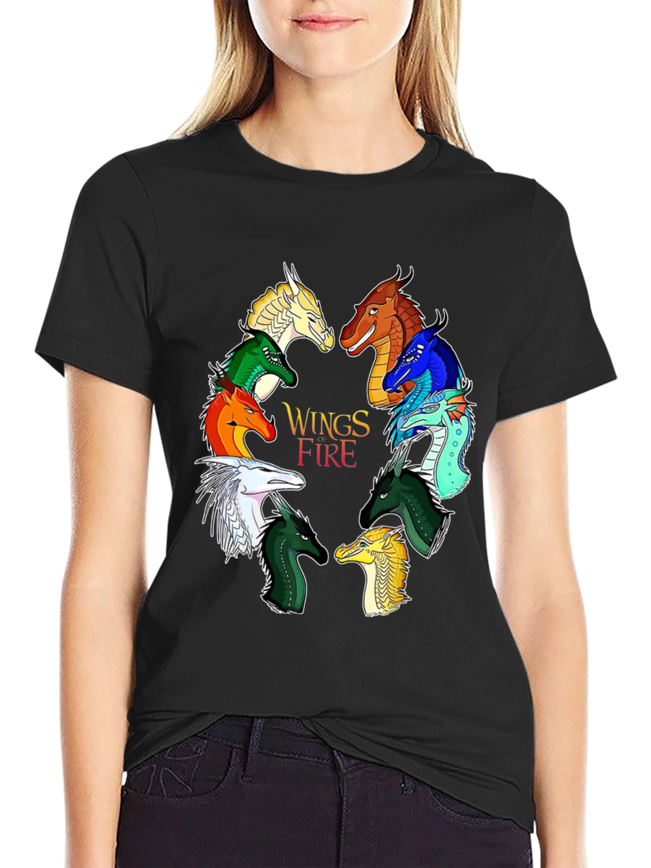 Wings of Fire Graphic Print Black T-Shirt