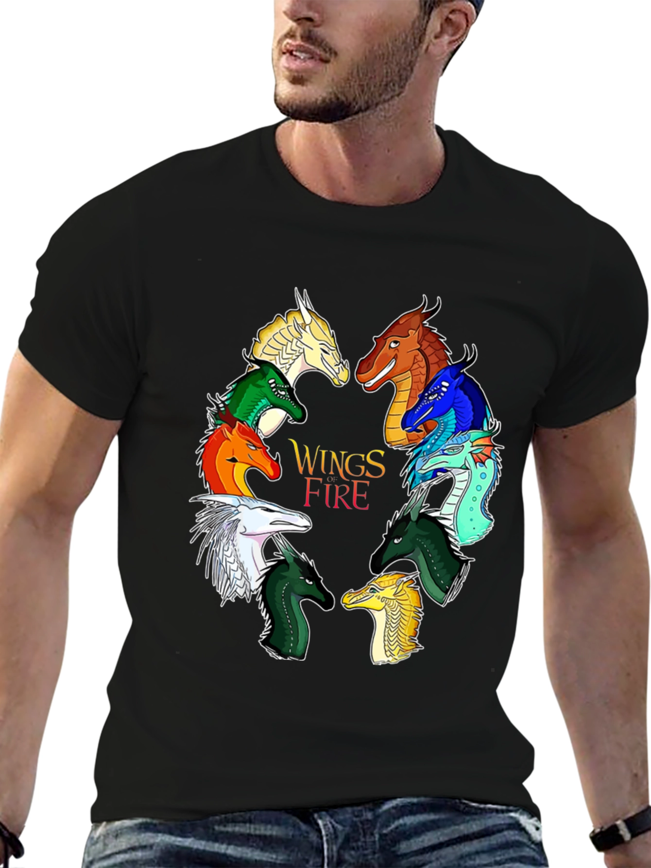 Wings of Fire Graphic Print Black T-Shirt