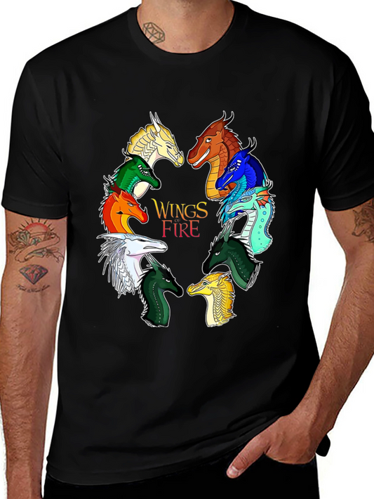 Wings of Fire Graphic Print Black T-Shirt