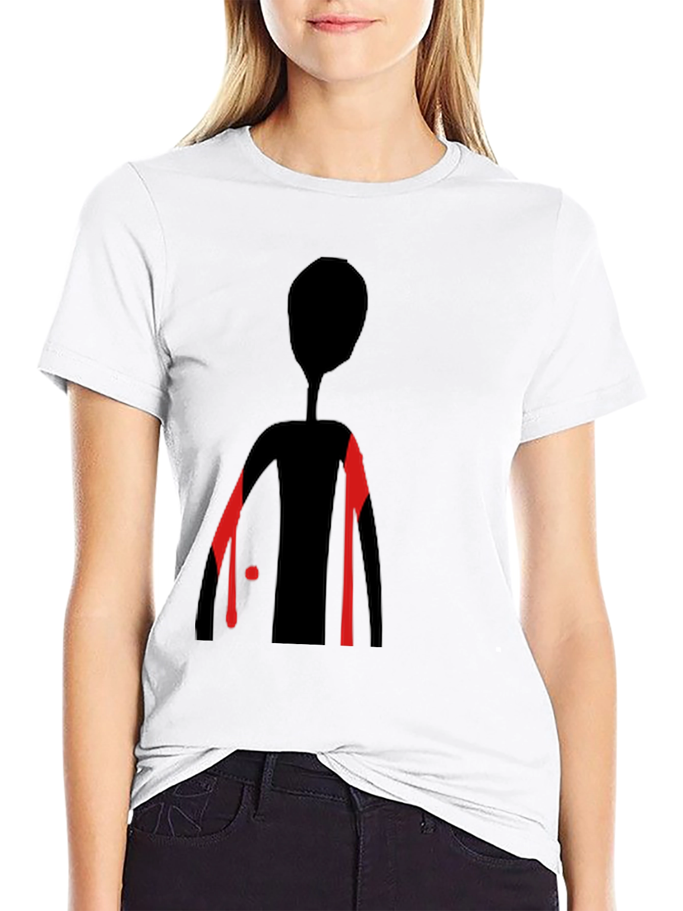 Abstract Figure Graphic Tee - Black