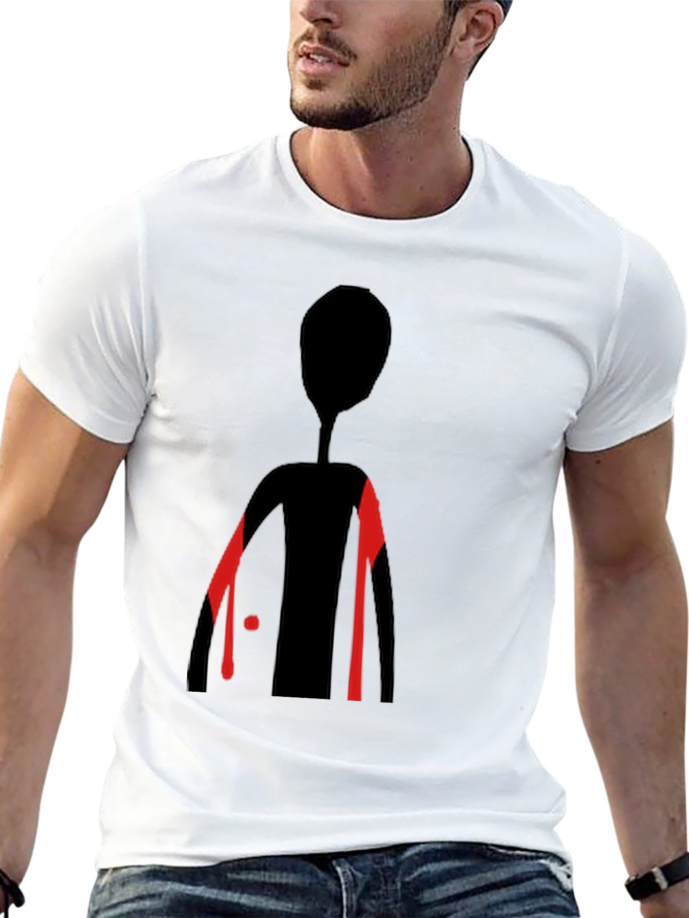 Abstract Figure Graphic Tee - Black