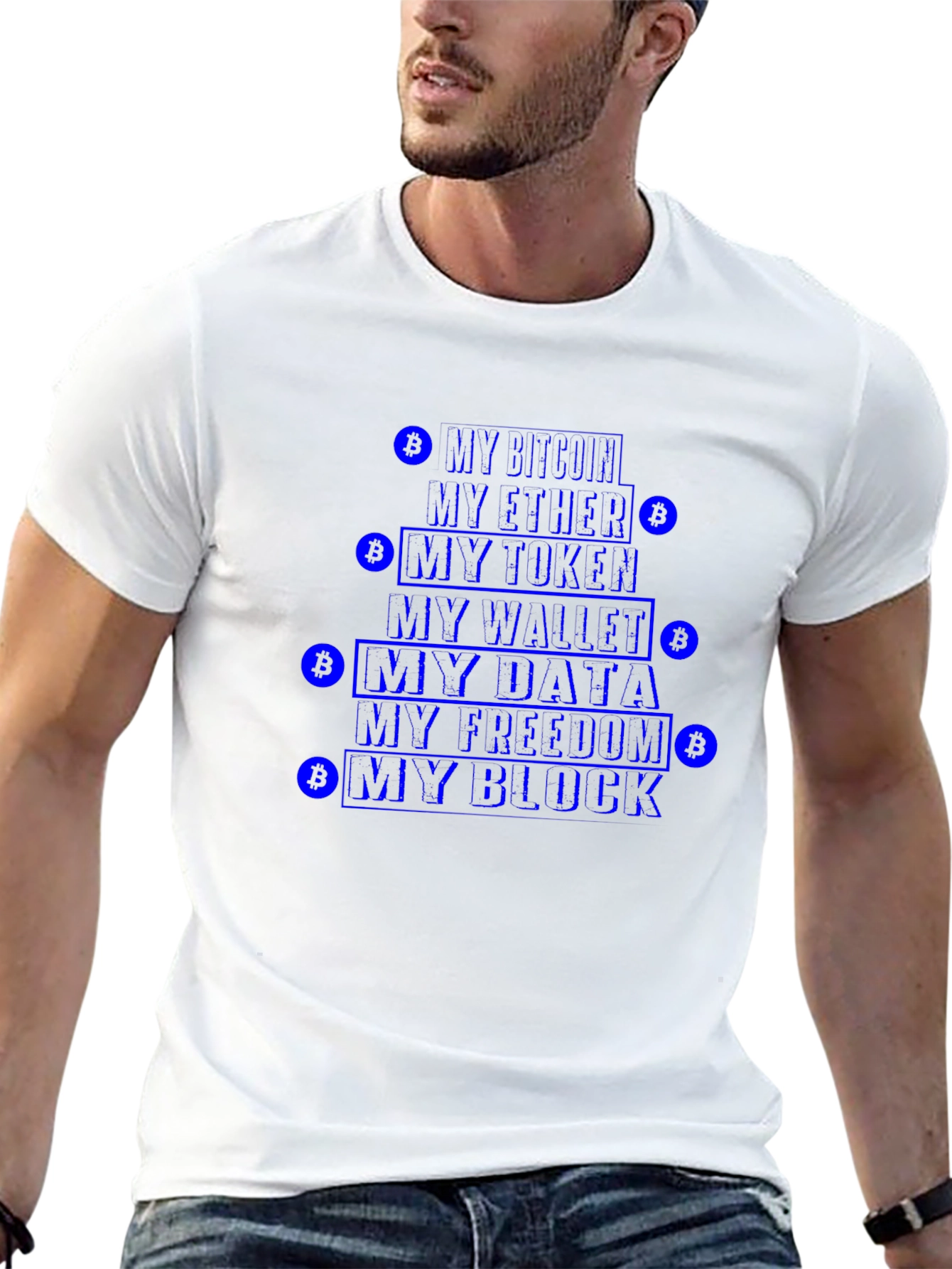 Crypto T-Shirt - Bitcoin Ethereum Data Freedom