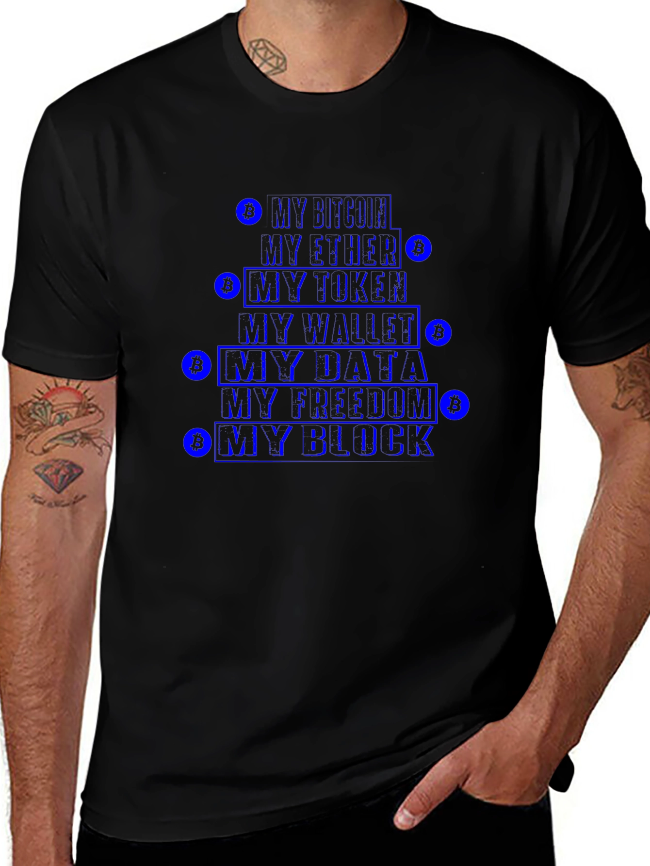Crypto T-Shirt - Bitcoin Ethereum Data Freedom