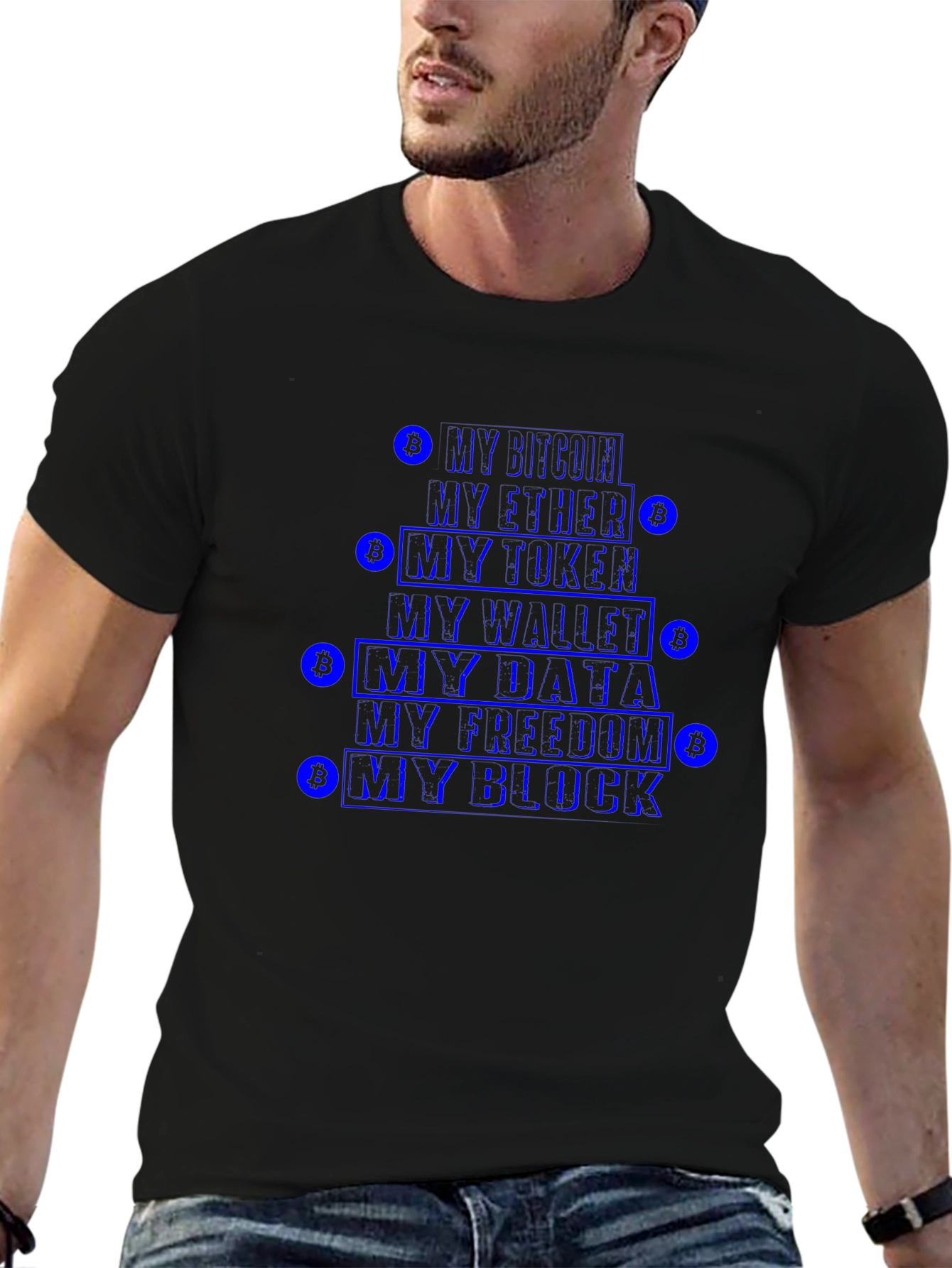 Crypto T-Shirt - Bitcoin Ethereum Data Freedom