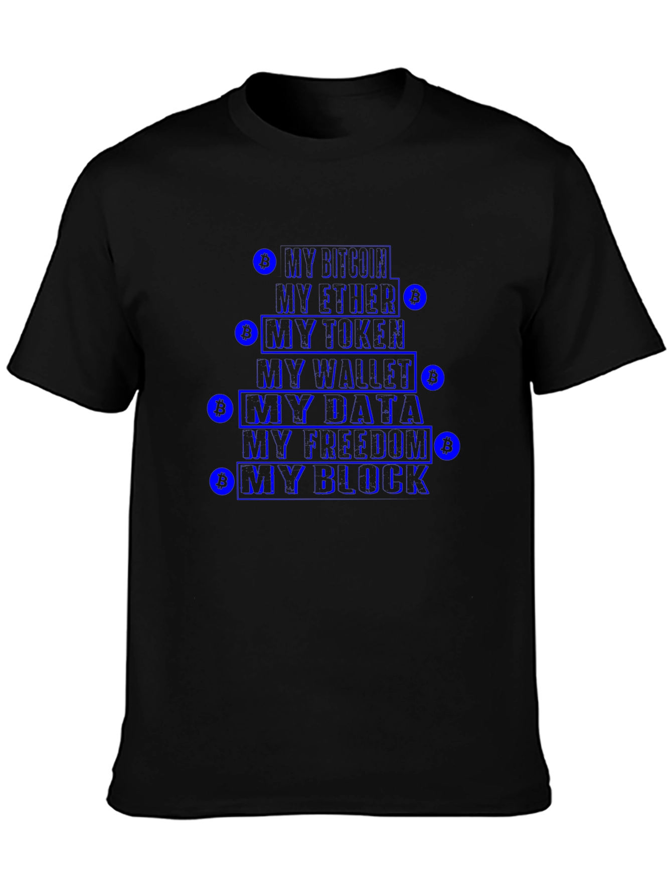 Crypto T-Shirt - Bitcoin Ethereum Data Freedom